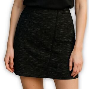 Sam Edelman Ponte Knit Mini Skirt Gray Asymmetric Zip Size 4